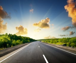 road in Russian mountains